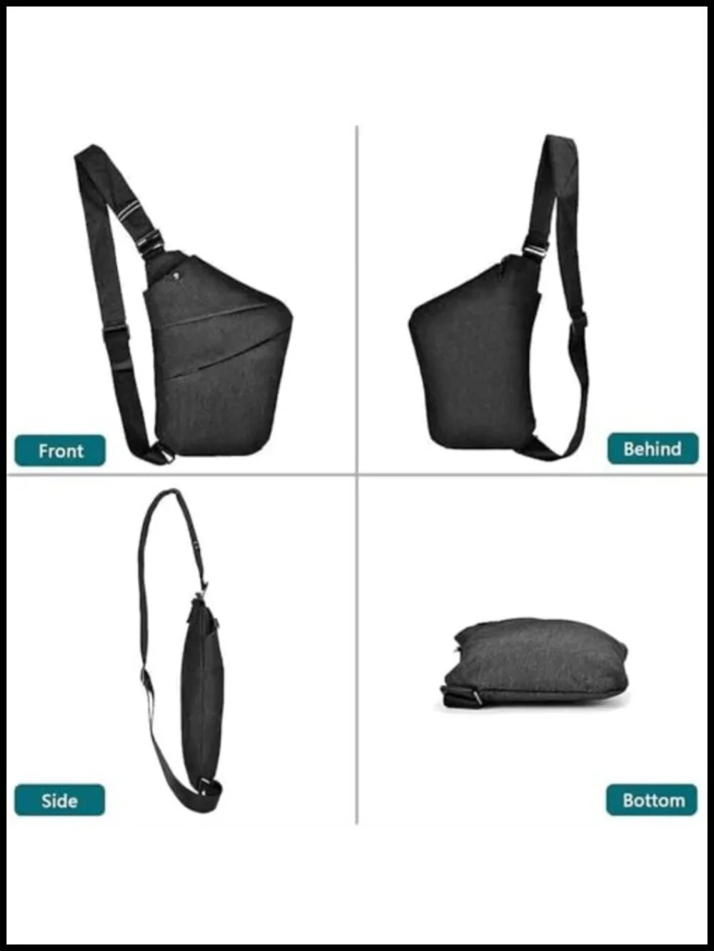 Water-Resistant Anti Theft Crossbody Sling Bag with RFID, Multi-Pocket,